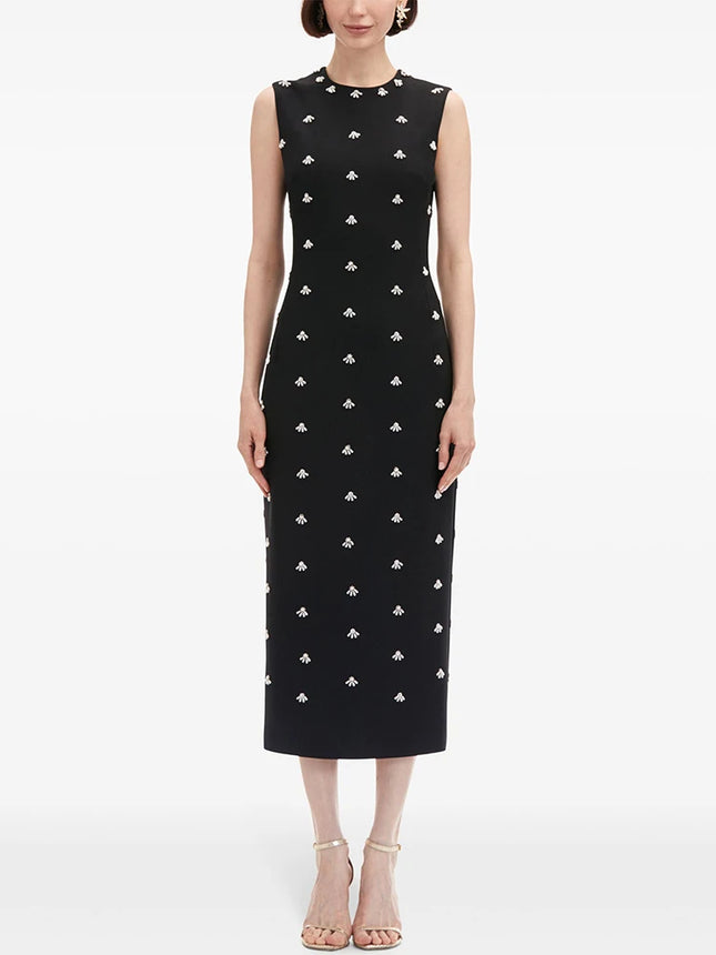 Beads on Black Career Dress